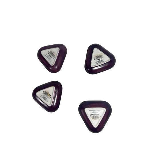 Julie Ueland Feels Like Home Enesco Olive Triangle Mini Plate Appetizer Set of 4 - Picture 8 of 9